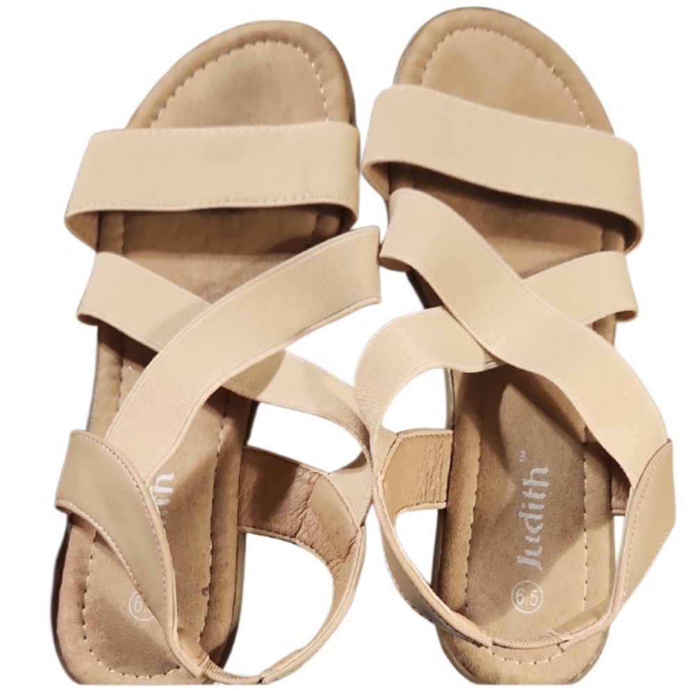 Elegant Beige Sandals Judith 6.5